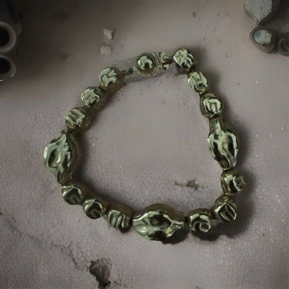Vintage Judy Lee Signed Gold Tone Beaded  Bracelet  Linked Chain 7” - Picture 1 of 3